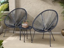 Egg Chair of 3pc Rattan Garden