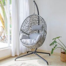 Grey Hanging Rattan Egg Chair